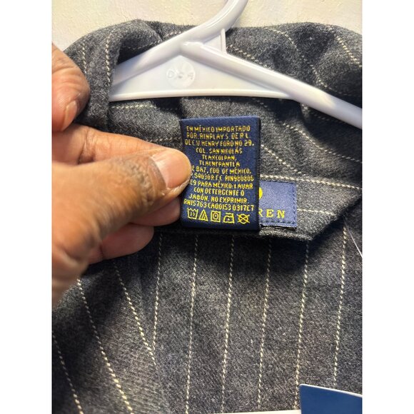 Polo Ralph Lauren Mens Pinstripe Robe S/M Gray 100% Cotton - Picture 4 of 9